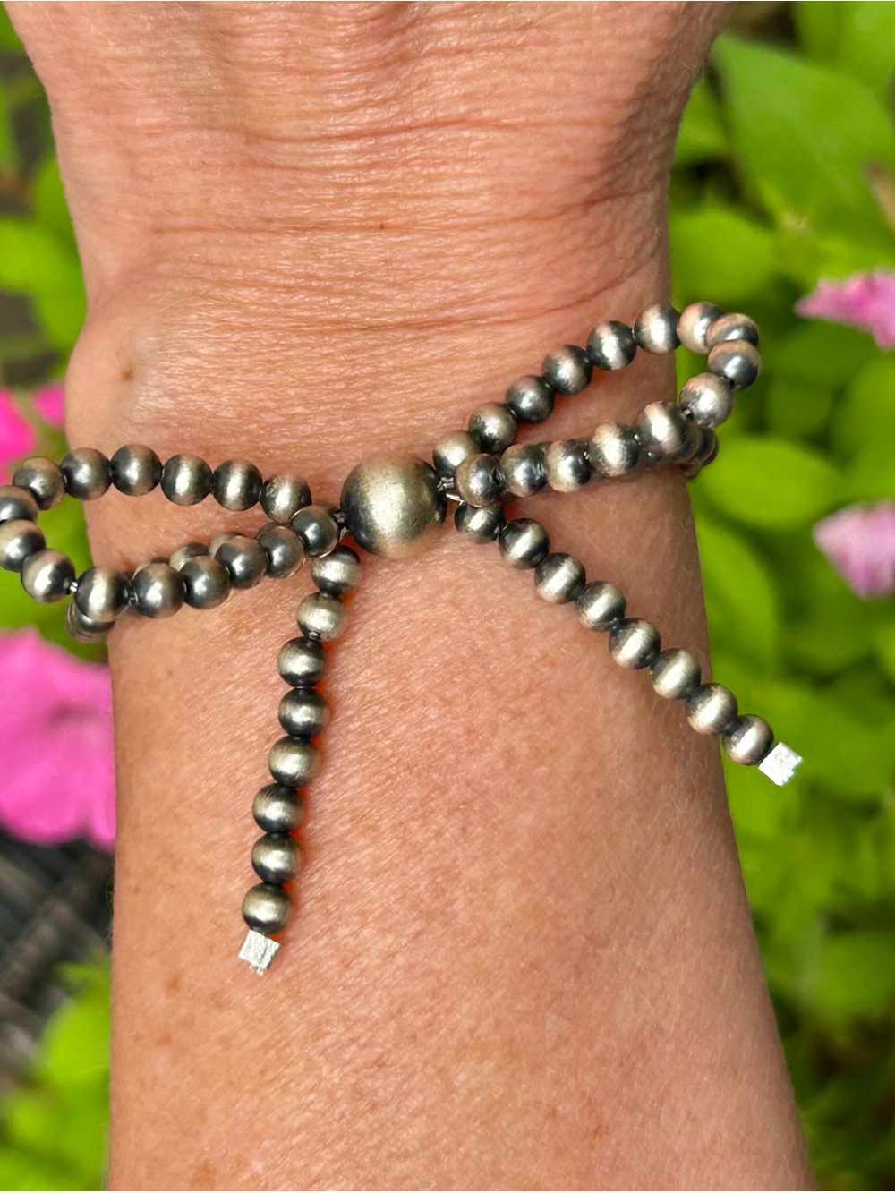 Sterling Silver Machine Made Beads/Bow accents